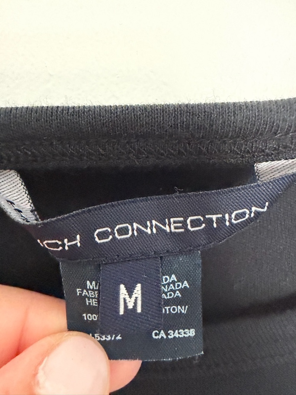 French Connection Black 'lucky fcuk' Logo Crew Tee - Picture 2 of 3